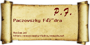 Paczovszky Fédra névjegykártya